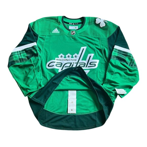 adidas Washington Capitals St. Patrick’s Day Team Issue Jersey Size 56 FR6970 - Picture 2 of 7